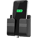 BLAXSTOC Wall Mounted Mobile Holder for Remote, Wall Mounted Mobile Stand/Multi Purpose Stand with Hole for Phone Charging (Black Pack of 1)