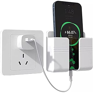 blaxstoc wall mounted mobile holder storage case for remote wall mounted mobile standmulti purpose stand with hole for phone charging white