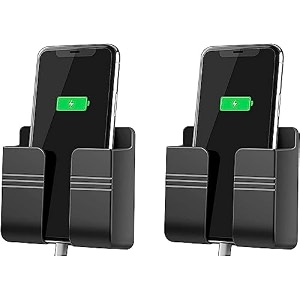 blaxstoc wall mounted mobile holder storage case for remote wall mounted mobile standmulti purpose stand with hole for phone charging black-pack of 2