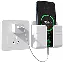 BLAXSTOC Wall Mounted Mobile Holder Storage Case for Remote, Wall Mounted Mobile Stand/Multi Purpose Stand with Hole for Phone Charging (White)