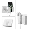 BLAXSTOC Wall Mounted Mobile Holder Storage Case for Remote, Wall Mounted Mobile Stand/Multi Purpose Stand with Hole for Phone Charging (White-Pack of 2)