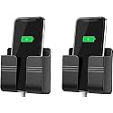 BLAXSTOC Wall Mounted Mobile Holder Storage Case for Remote, Wall Mounted Mobile Stand/Multi Purpose Stand with Hole for Phone Charging (Black-Pack of 2)