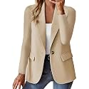 Blazers for Women 2025 Work Business Casual Outfits Long Sleeve Open Front Cardigan Work Suit Fall Fashion Blazer