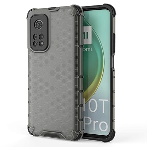 back case cover for  mi 10t pro  honeycomb pattern polycarbonate hard bumper case for  mi 10t pro  - black
