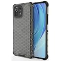 Back Case Cover for [ Mi 11 Lite ] Honeycomb Pattern Polycarbonate Hard Bumper Case for [ Mi 11 Lite ] - Black