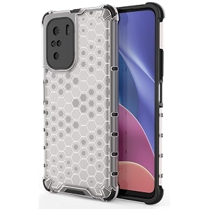 back case cover for  mi 11x pro 5g  honeycomb pattern polycarbonate hard bumper case for  mi 11x pro 5g  - transparent