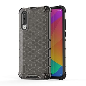 back case cover for  mi a3  honeycomb pattern polycarbonate hard bumper case for  mi a3  - black