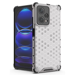 back case cover for  mi redmi note 12 pro12 pro plus 5g  honeycomb pattern polycarbonate hard bumper case for  mi redmi note 12 pro12 pro plus 5g  - transparent