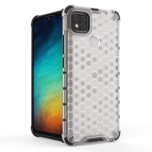 back case cover for  mi redmi 10a  honeycomb pattern polycarbonate hard bumper case for  mi redmi 10a  - transparent