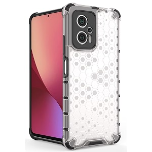 back case cover for  mi redmi k50i 5g  honeycomb pattern polycarbonate hard bumper case for  mi redmi k50i 5g  - transparent