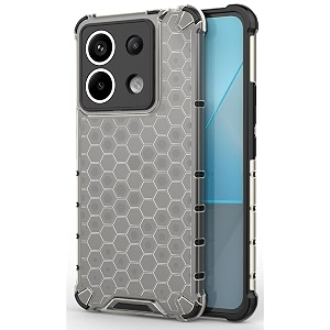 back case cover for  mi redmi note 13 pro 5g  honeycomb pattern polycarbonate hard bumper case for  mi redmi note 13 pro 5g  - black