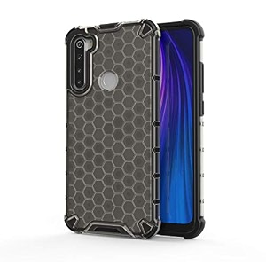 back case cover for  mi redmi note 8  honeycomb pattern polycarbonate hard bumper case for  mi redmi note 8  - black