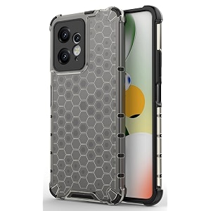 back case cover for  mi redmi note 12 4g  honeycomb pattern polycarbonate hard bumper case for  mi redmi note 12 4g  - black