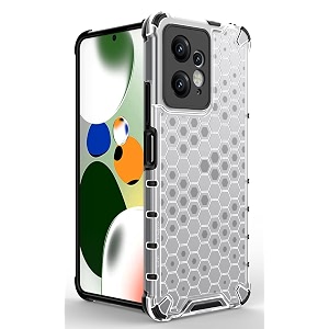 back case cover for  mi redmi note 12 4g  honeycomb pattern polycarbonate hard bumper case for  mi redmi note 12 4g  - transparent