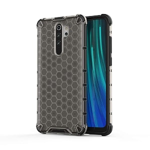 back case cover for  mi redmi note 8 pro  honeycomb pattern polycarbonate hard bumper case for  mi redmi note 8 pro  - black