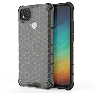 back case cover for  mi redmi 10a  honeycomb pattern polycarbonate hard bumper case for  mi redmi 10a  - black