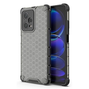 back case cover for  mi redmi note 12 pro12 pro plus 5g  honeycomb pattern polycarbonate hard bumper case for  mi redmi note 12 pro12 pro plus 5g  - black