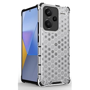back case cover for  mi redmi note 13 pro plus 5g  honeycomb pattern polycarbonate hard bumper case for  mi redmi note 13 pro plus 5g  - transparent