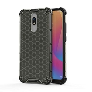 back case cover for  mi redmi 8  honeycomb pattern polycarbonate hard bumper case for  mi redmi 8  - black