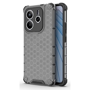 back case cover for  mi redmi note 14 5g  honeycomb pattern polycarbonate hard bumper case for  mi redmi note 14 5g  - black