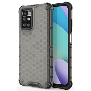 back case cover for  mi redmi 10 prime  honeycomb pattern polycarbonate hard bumper case for  mi redmi 10 prime  - black