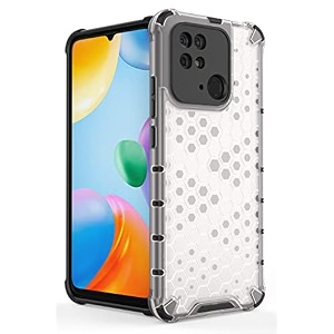 back case cover for  mi redmi 1010 power  honeycomb pattern polycarbonate hard bumper case for  mi redmi 1010 power  - transparent