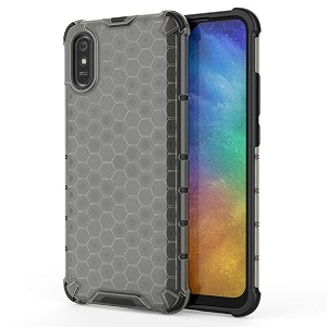 back case cover for  mi redmi 9i sport  9a sport  honeycomb pattern polycarbonate hard bumper case for  mi redmi 9i sport  9a sport  - black
