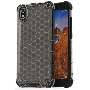 back case cover for  mi redmi 7a  honeycomb pattern polycarbonate hard bumper case for  mi redmi 7a  - black