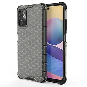 back case cover for  mi redmi note 10t 5g  honeycomb pattern polycarbonate hard bumper case for  mi redmi note 10t 5g  - black