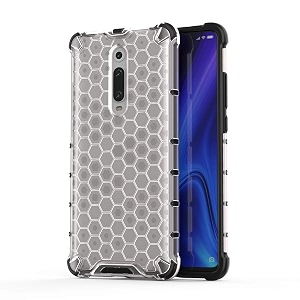 back case cover for  mi redmi k20 pro  honeycomb pattern polycarbonate hard bumper case for  mi redmi k20 pro  - transparent