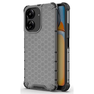 back case cover for  mi redmi 13c 5g  poco m6 5g  honeycomb pattern polycarbonate hard bumper case for  mi redmi 13c 5g  poco m6 5g  - black