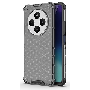 back case cover for  mi redmi a4 5g  14c 5g  poco c75  honeycomb pattern polycarbonate hard bumper case for  mi redmi a4 5g  14c 5g  poco c75  - black
