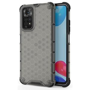 back case cover for  mi redmi note 11s  11  honeycomb pattern polycarbonate hard bumper case for  mi redmi note 11s  11  - black
