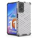Back Case Cover for [ Mi Redmi 11 Prime 4G ] Honeycomb Pattern Polycarbonate Hard Bumper Case for [ Mi Redmi 11 Prime 4G ] - Transparent