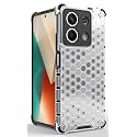 Back Case Cover for [ Mi Redmi Note 13 5G ] Honeycomb Pattern Polycarbonate Hard Bumper Case for [ Mi Redmi Note 13 5G ] - Transparent