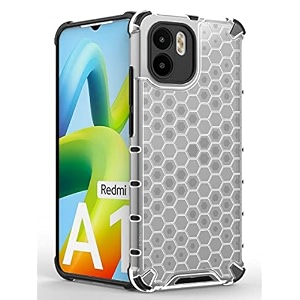 back case cover for  poco c51  c50  honeycomb pattern polycarbonate hard bumper case for  poco c51  c50  - transparent