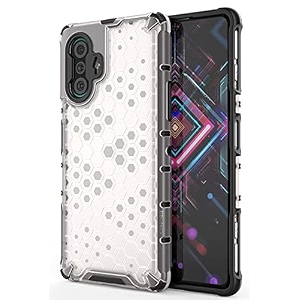 back case cover for  poco f3 gt  honeycomb pattern polycarbonate hard bumper case for  poco f3 gt  - transparent
