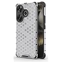 Back Case Cover for [ Poco F6 5G ] Honeycomb Pattern Polycarbonate Hard Bumper Case for [ Poco F6 5G ] - Transparent