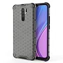 Back Case Cover for [ Poco M2 Reloaded ] Honeycomb Pattern Polycarbonate Hard Bumper Case for [ Poco M2 Reloaded ] - Black