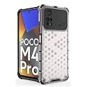 Back Case Cover for [ Poco M4 Pro 4G ] Honeycomb Pattern Polycarbonate Hard Bumper Case for [ Poco M4 Pro 4G ] - Transparent