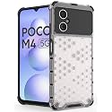 Back Case Cover for [ Poco M4 5G ] Honeycomb Pattern Polycarbonate Hard Bumper Case for [ Poco M4 5G ] - Transparent