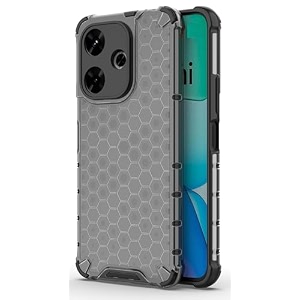 back case cover for  poco m6 plus 5g  redmi 13 5g  honeycomb pattern polycarbonate hard bumper case for  poco m6 plus 5g  redmi 13 5g  - black