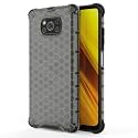 Back Case Cover for [ Poco X3 Pro ] Honeycomb Pattern Polycarbonate Hard Bumper Case for [ Poco X3 Pro ] - Black