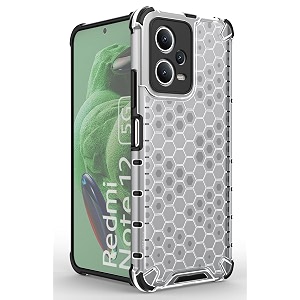back case cover for  poco x5 5g  honeycomb pattern polycarbonate hard bumper case for  poco x5 5g  - transparent