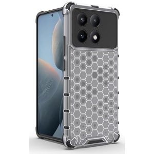 back case cover for  poco x6 pro 5g  honeycomb pattern polycarbonate hard bumper case for  poco x6 pro 5g  - transparent