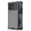 Back Case Cover for [ Poco X6 Pro 5G ] Honeycomb Pattern Polycarbonate Hard Bumper Case for [ Poco X6 Pro 5G ] - Black