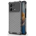 Back Case Cover for [ Poco X6 Neo 5G ] Honeycomb Pattern Polycarbonate Hard Bumper Case for [ Poco X6 Neo 5G ] - Black