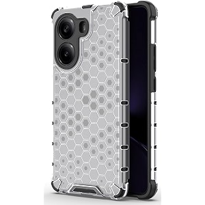 back case cover for  poco x7 pro 5g  honeycomb pattern polycarbonate hard bumper case for  poco x7 pro 5g  - black
