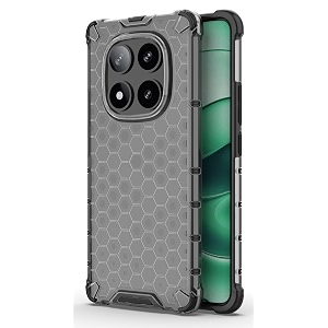 back case cover for  poco x7 5g  honeycomb pattern polycarbonate hard bumper case for  poco x7 5g  - black