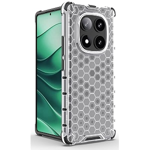 back case cover for  poco x7 5g  honeycomb pattern polycarbonate hard bumper case for  poco x7 5g  - transparent